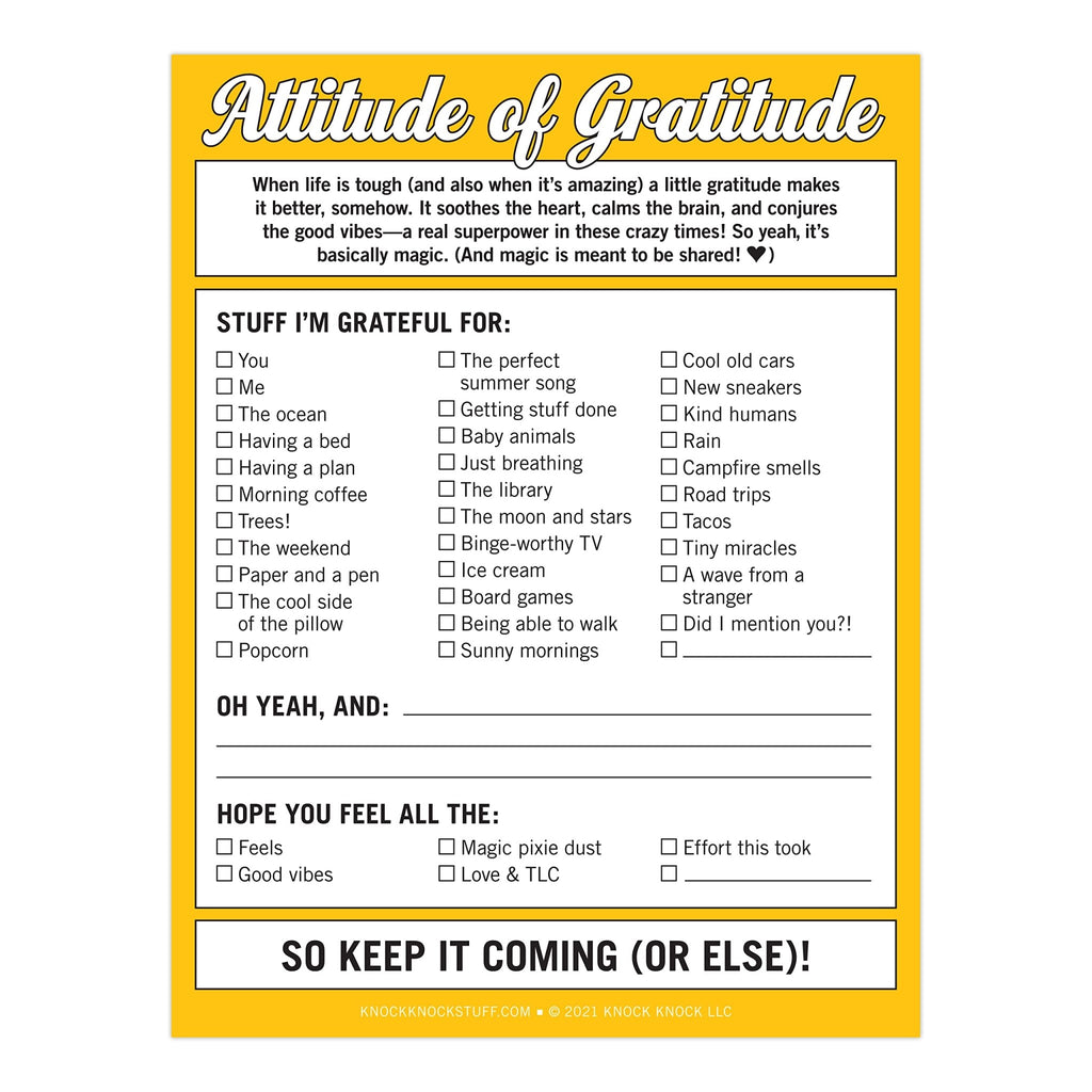 Attitude of Gratitude Nifty Note Pad - Spiffy - The Happiness Shop