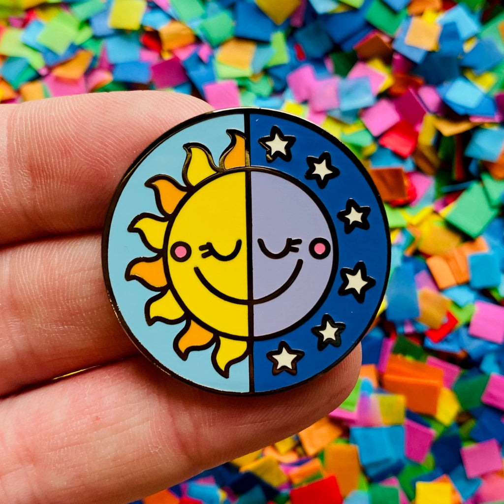 The Sun and Moon Shine In Their Own Time Enamel Pin - Spiffy - The Happiness Shop