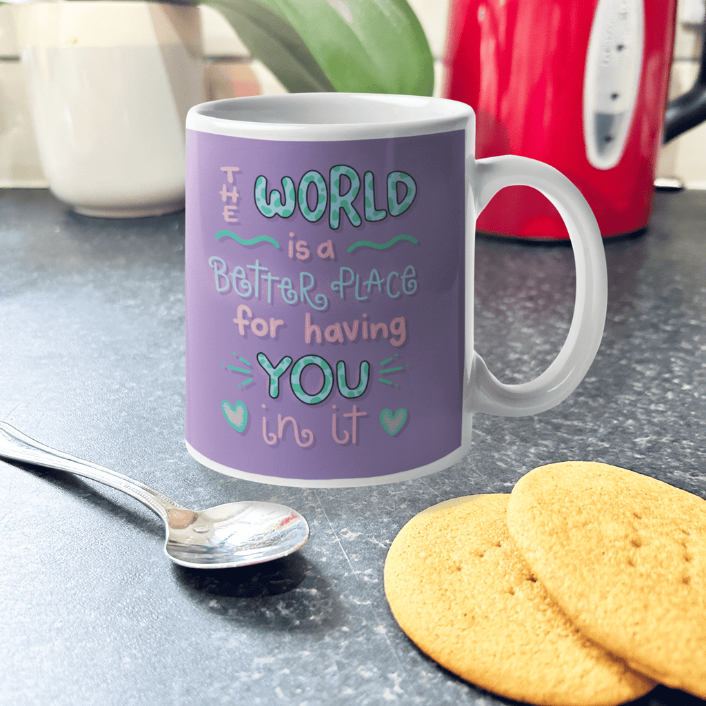 The World Is a Better Place Mug - Spiffy - The Happiness Shop