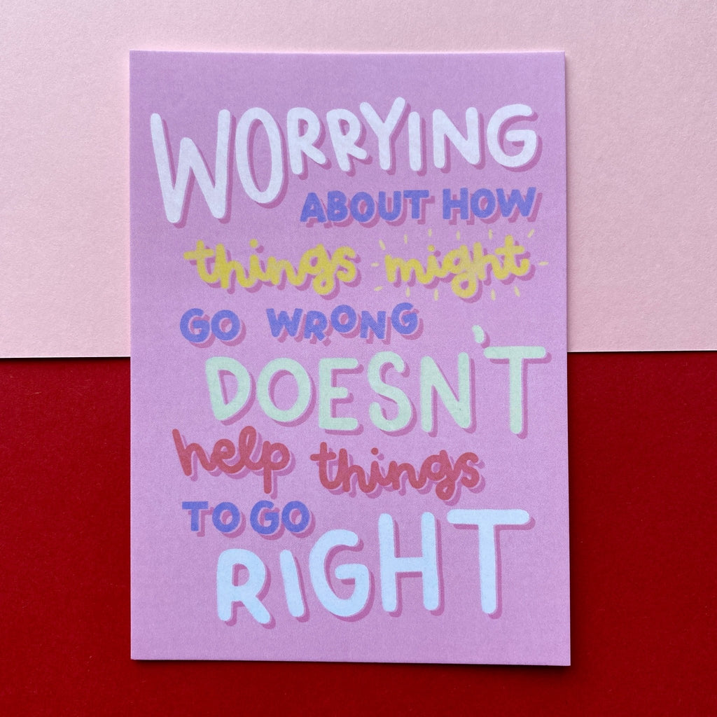 Worrying Doesn't Help Things Go Right A6 Postcard - Spiffy - The Happiness Shop