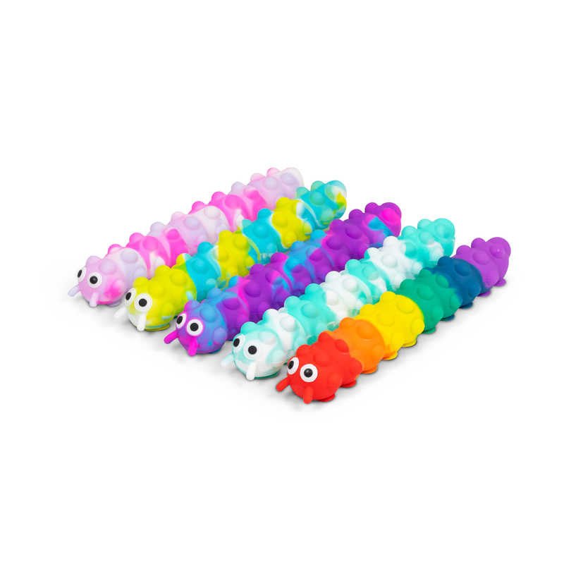 3D Push Pop Suction Caterpillar Sensory Toy with Light - Spiffy - The Happiness Shop