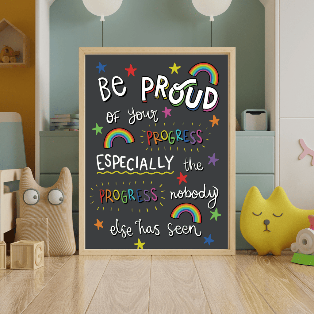 Be Proud Of Yourself - Motivational & Inspirational Poster Print for Mental Health and Well - Being - Spiffy - The Happiness Shop