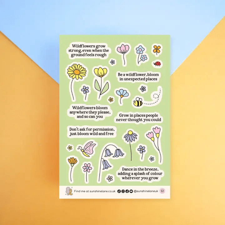 Be a Wildflower Deco Sticker Sheet - Spiffy - The Happiness Shop