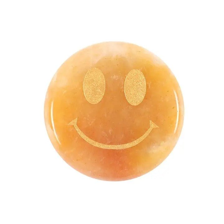 Be Brave Yellow Jade Happy Face Crystal - Spiffy - The Happiness Shop