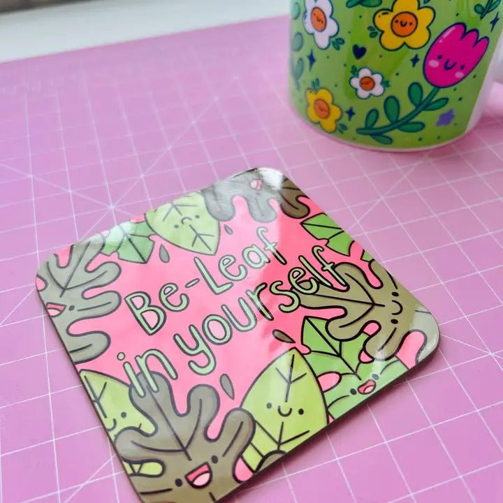 Be - Leaf In Yourself - Drinks Coaster - Spiffy - The Happiness Shop