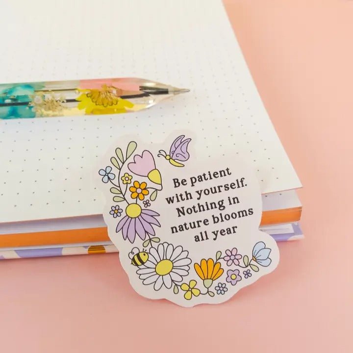 Be Patient With Yourself Wildflower Sticker - Spiffy - The Happiness Shop