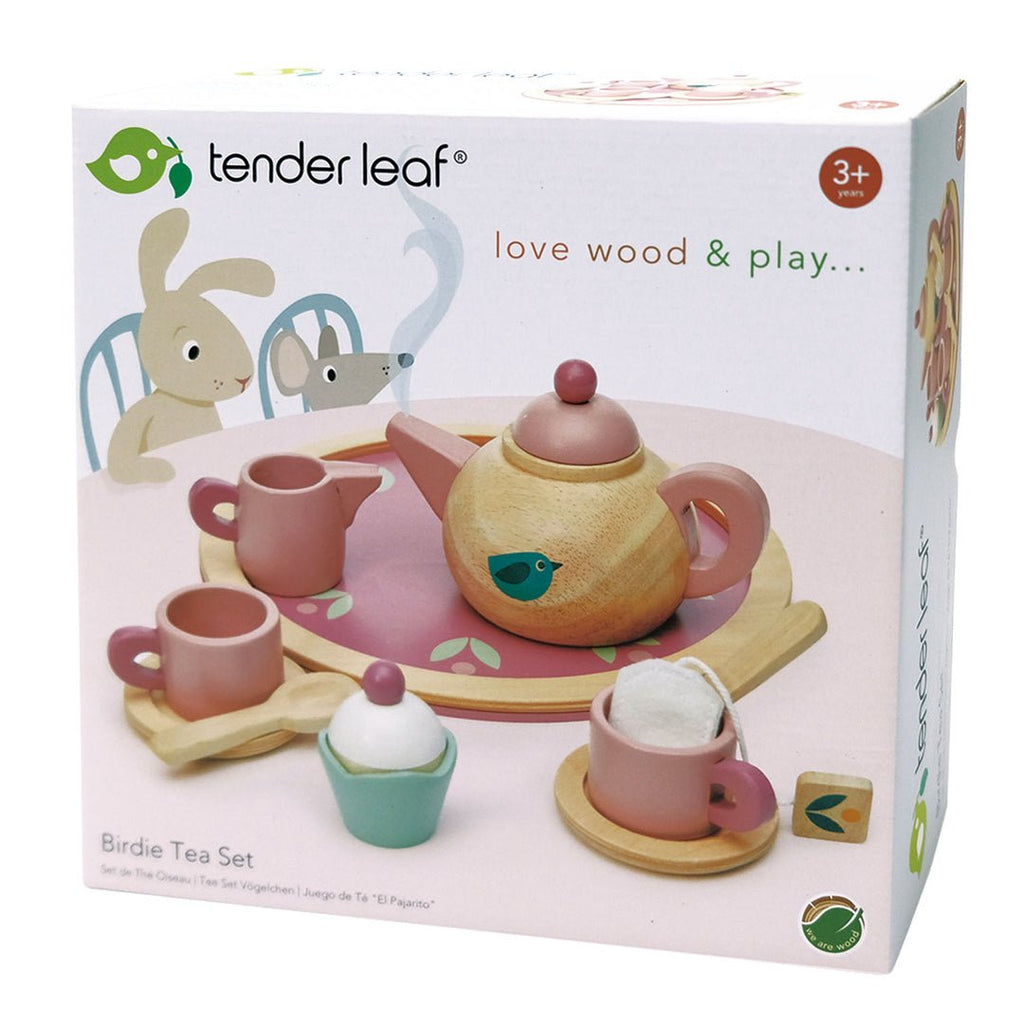 Birdie Tea Set - Wooden Role Play Afternoon Tea Set - Spiffy - The Happiness Shop