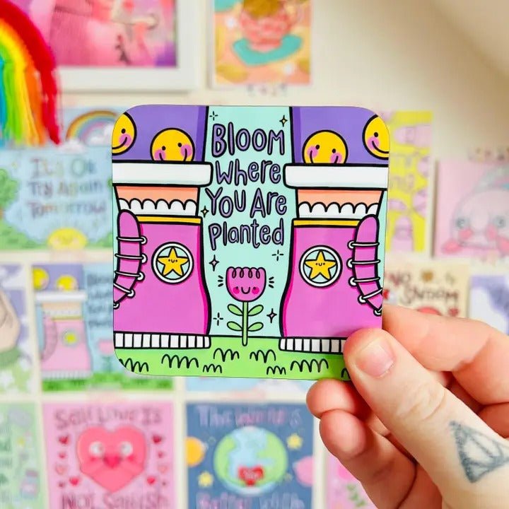 Bloom Where You Are Planted - Drinks Coaster - Spiffy - The Happiness Shop