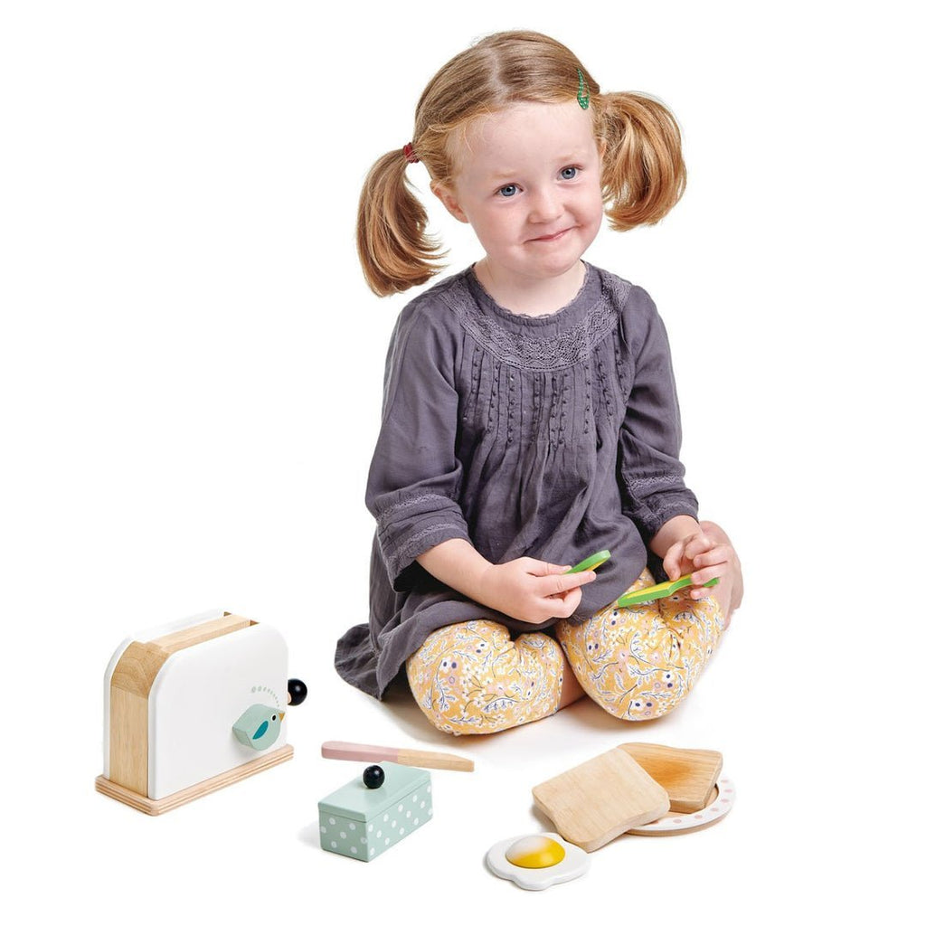 Breakfast Toaster Set - Wooden Kitchen Toy Set - Spiffy - The Happiness Shop