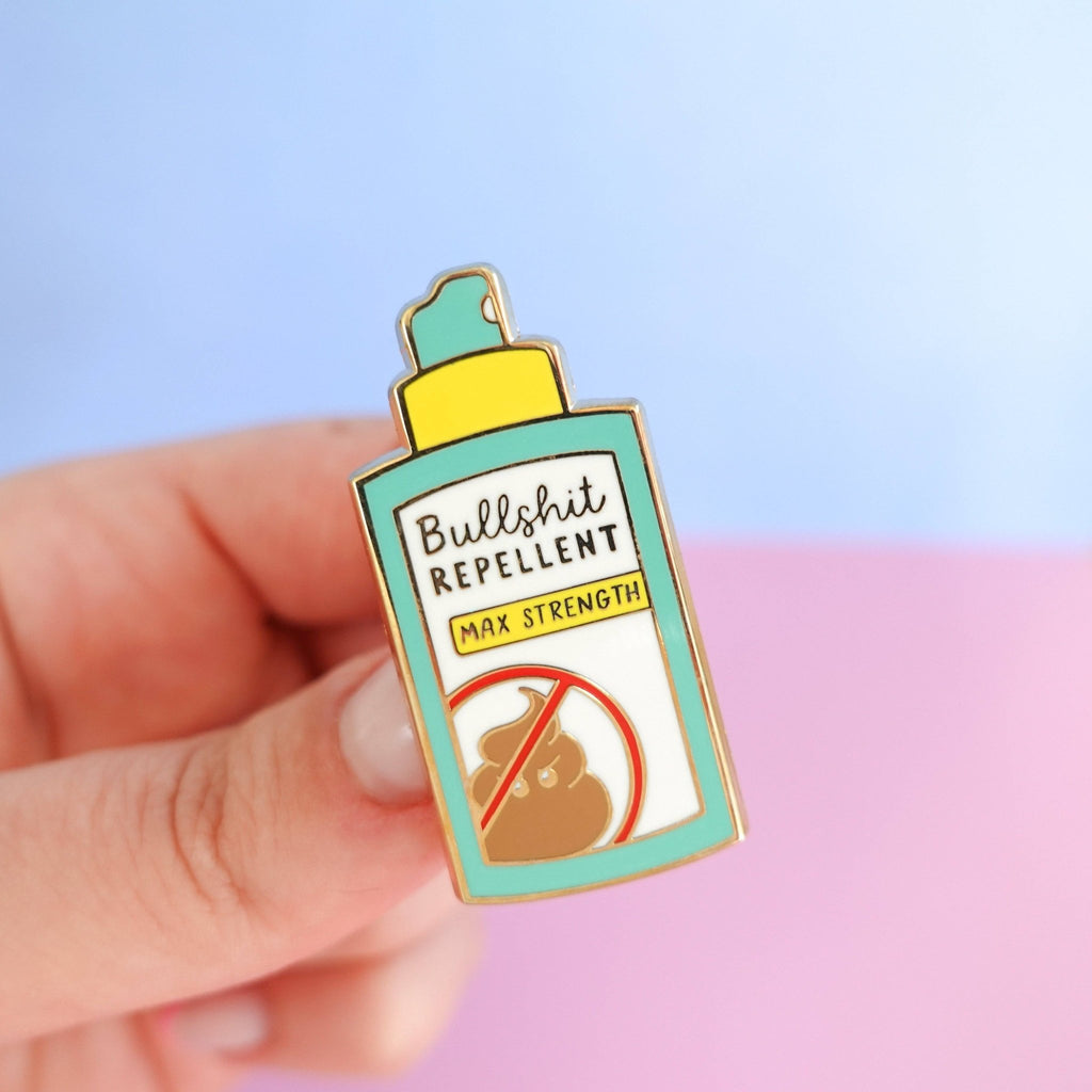 Bullshit Repellent Enamel Pin - Spiffy - The Happiness Shop