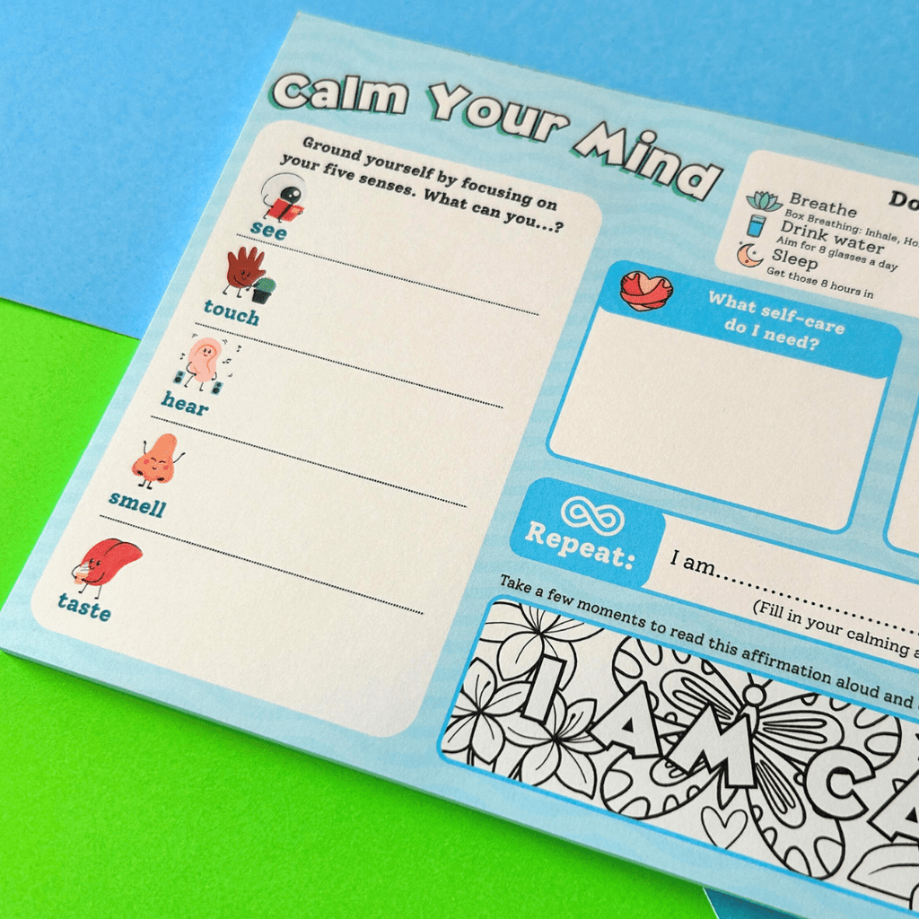 'Calm Your Mind' A5 Anxiety Relief Notepad - Spiffy - The Happiness Shop