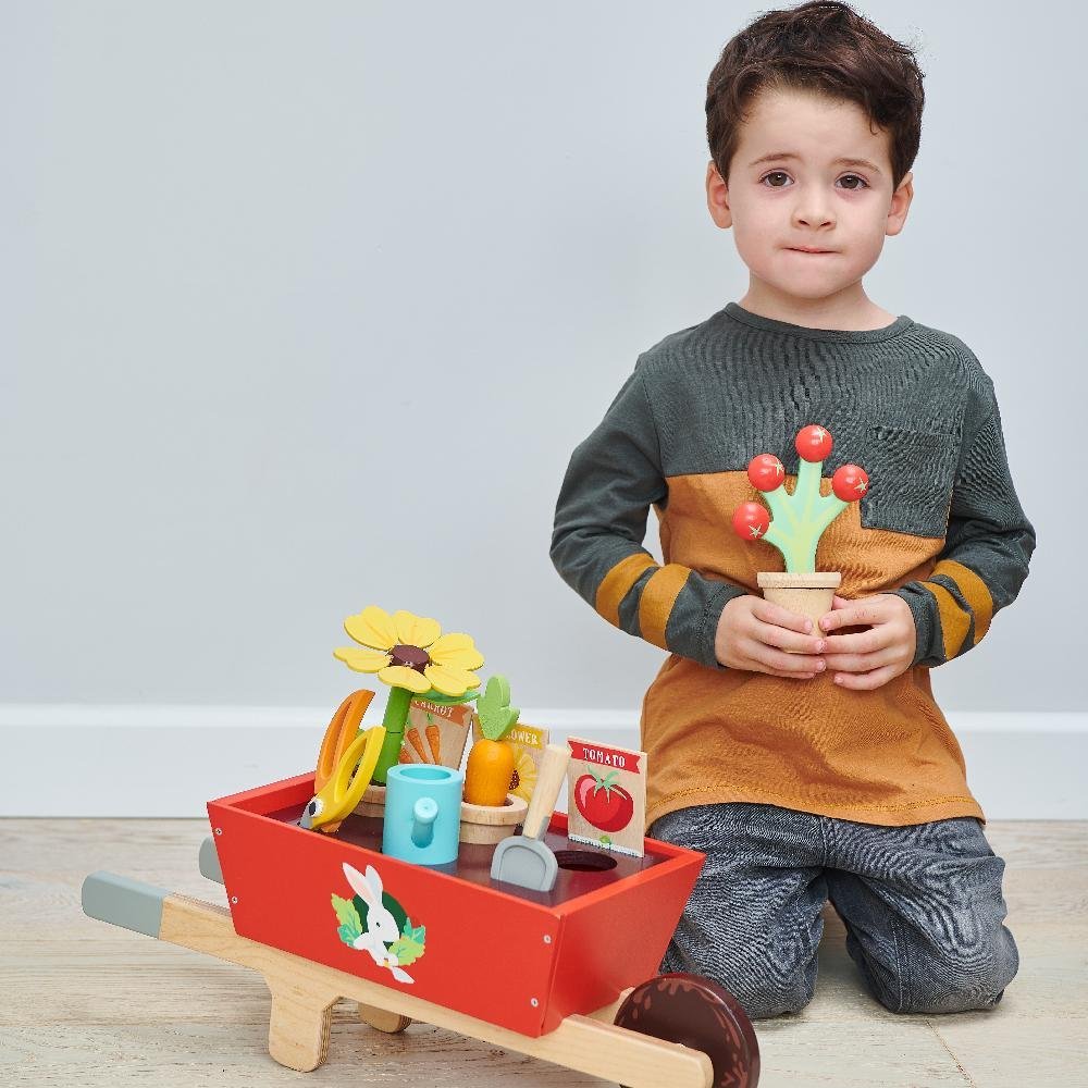 Garden Wheelbarrow Set - Wooden Role Play Toy - Spiffy - The Happiness Shop