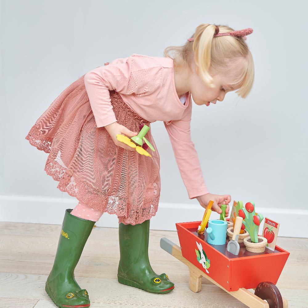 Garden Wheelbarrow Set - Wooden Role Play Toy - Spiffy - The Happiness Shop