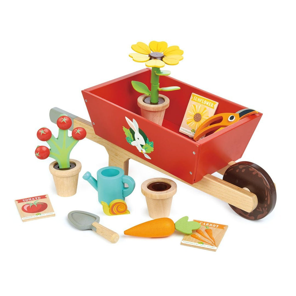 Garden Wheelbarrow Set - Wooden Role Play Toy - Spiffy - The Happiness Shop