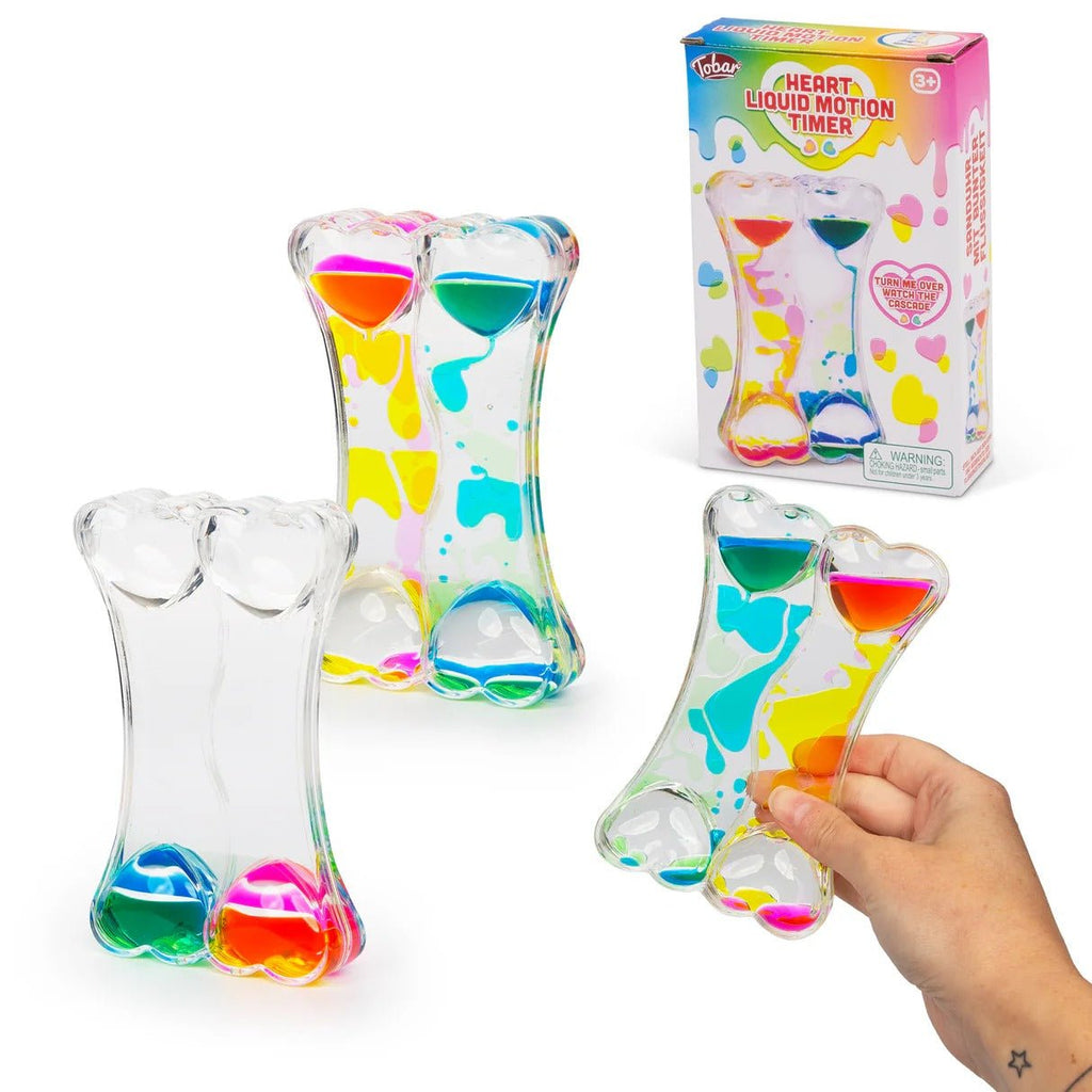 Heart Liquid Motion Timer Sensory Toy - Spiffy - The Happiness Shop