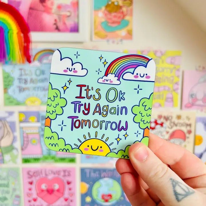 It's OK Try Again Tomorrow - Drinks Coaster - Spiffy - The Happiness Shop