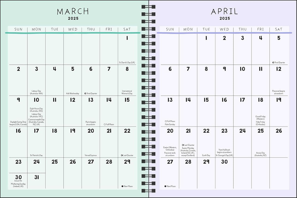 Kate Allan 16 - Month 2024 - 2025 Weekly/Monthly Planner Calendar - Keep Going Good Things Are Ahead - Spiffy - The Happiness Shop