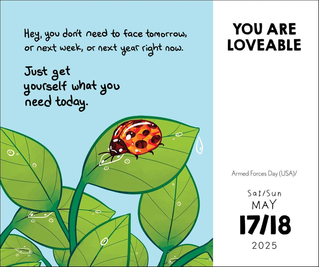 Kate Allan 2025 Day - to - Day Desktop Calendar - You Are Lovable - Spiffy - The Happiness Shop