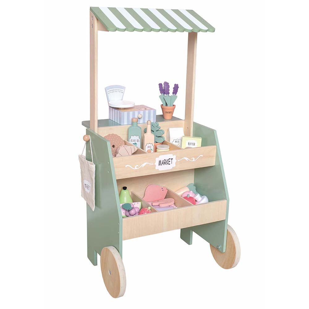 Market Stand and Accessories - Wooden Shop Role Play Toy - Spiffy - The Happiness Shop