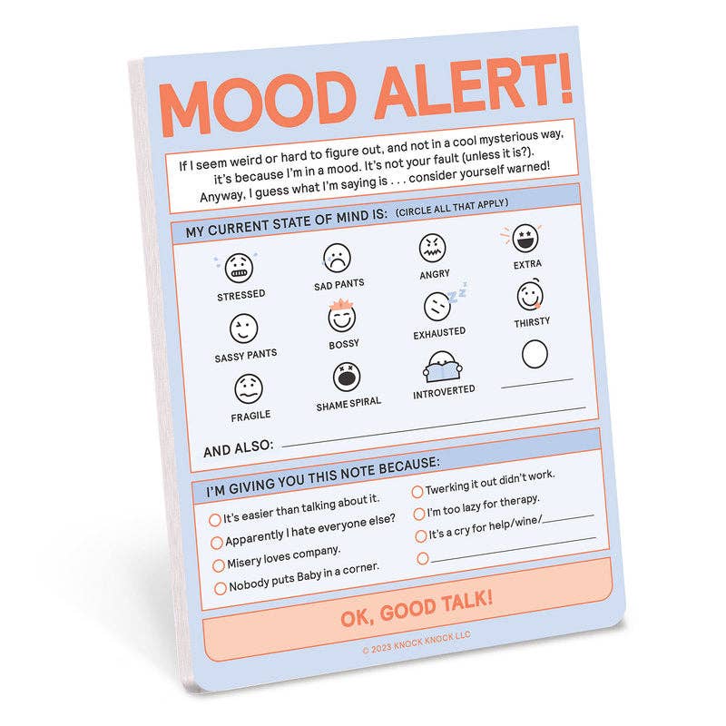 Mood Alert - Self - Care Notepad - Spiffy - The Happiness Shop