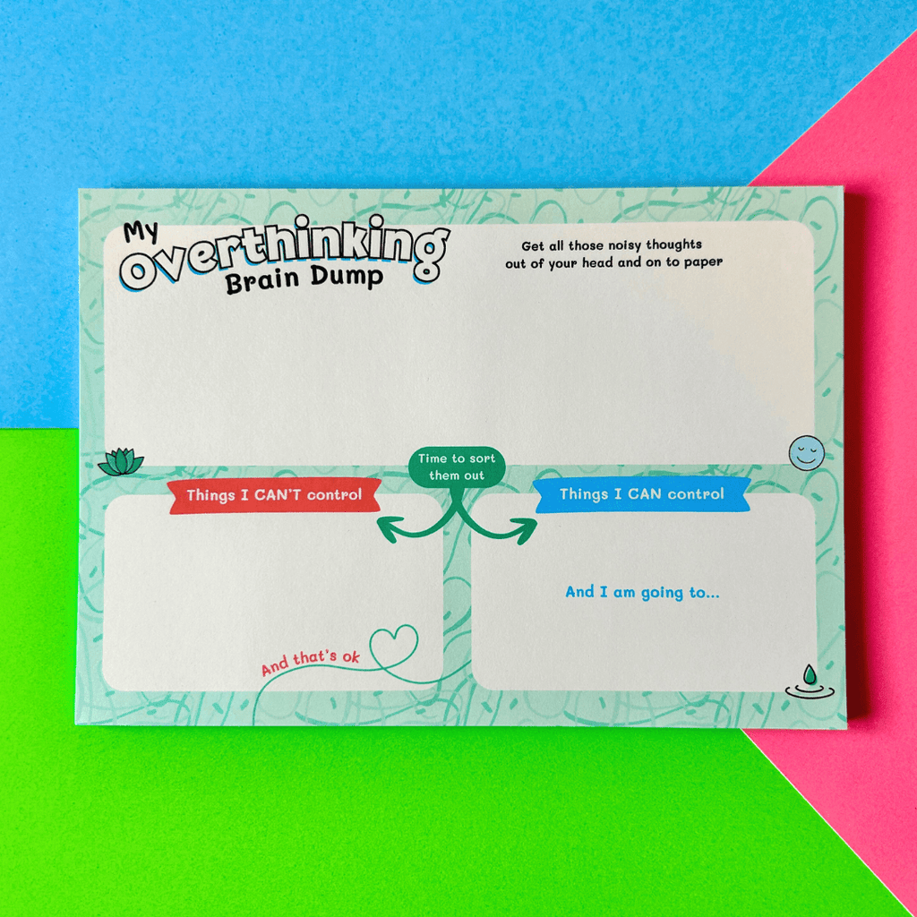 My Overthinking Brain Dump - A5 Anxiety Relief Notepad Planner - Spiffy - The Happiness Shop