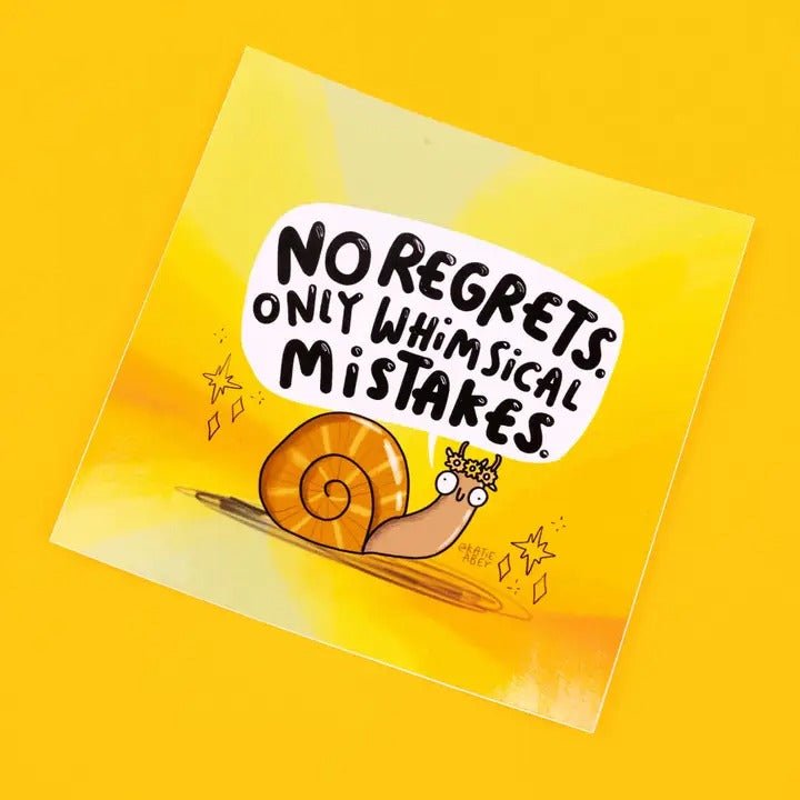 No Regrets Snail Vinyl Stickers - Spiffy - The Happiness Shop