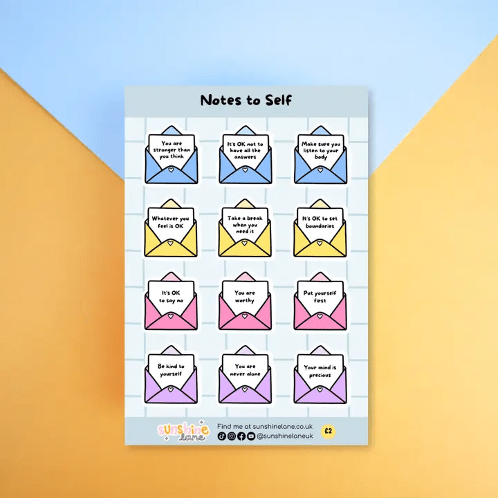 Notes to self affirmation stickers - planner stickers - Spiffy - The Happiness Shop