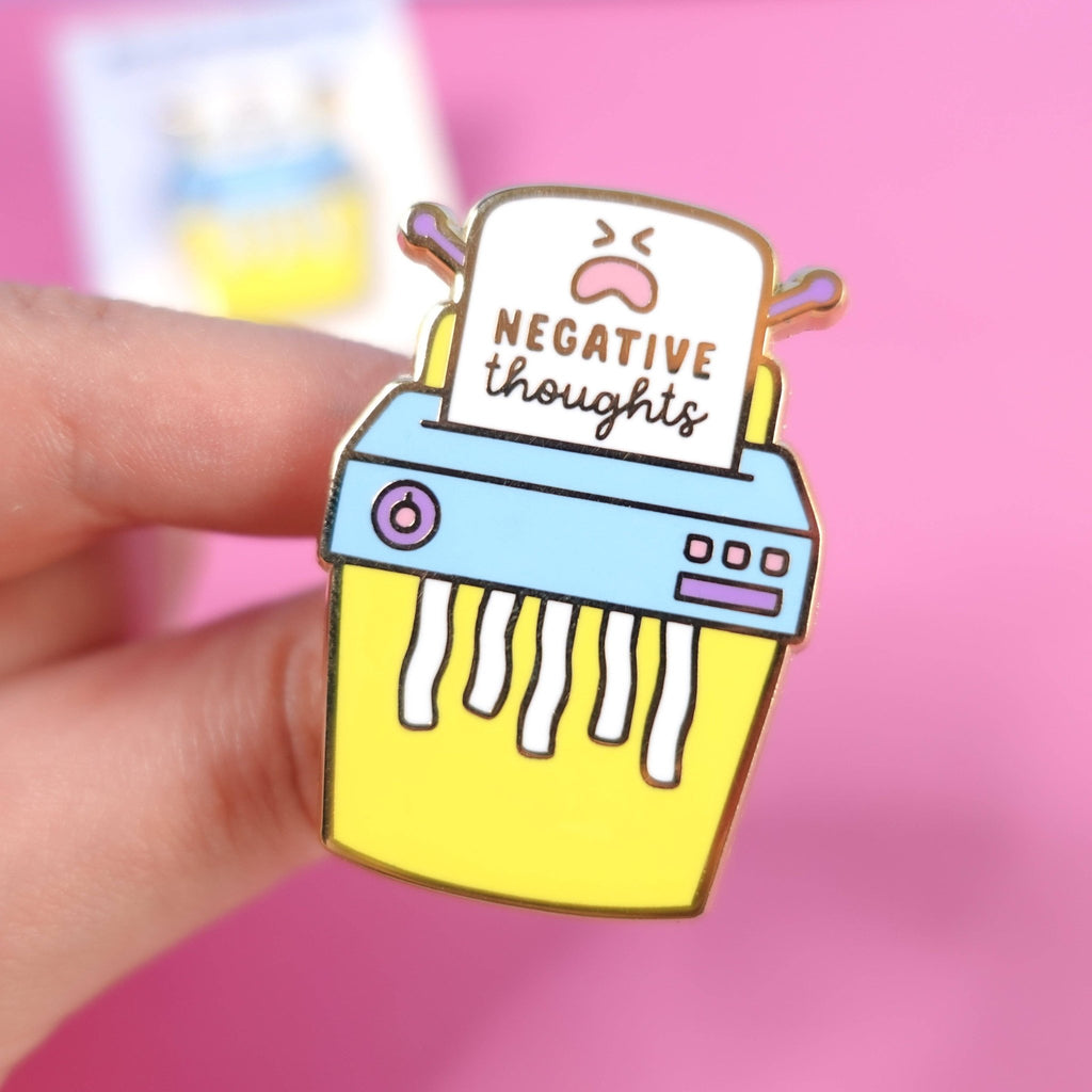 Shred Your Negative Thoughts Enamel Pin - Spiffy - The Happiness Shop