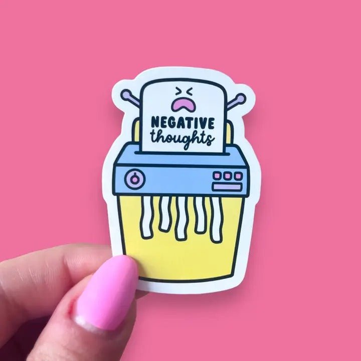 Shred Your Negative Thoughts Sticker - Spiffy - The Happiness Shop