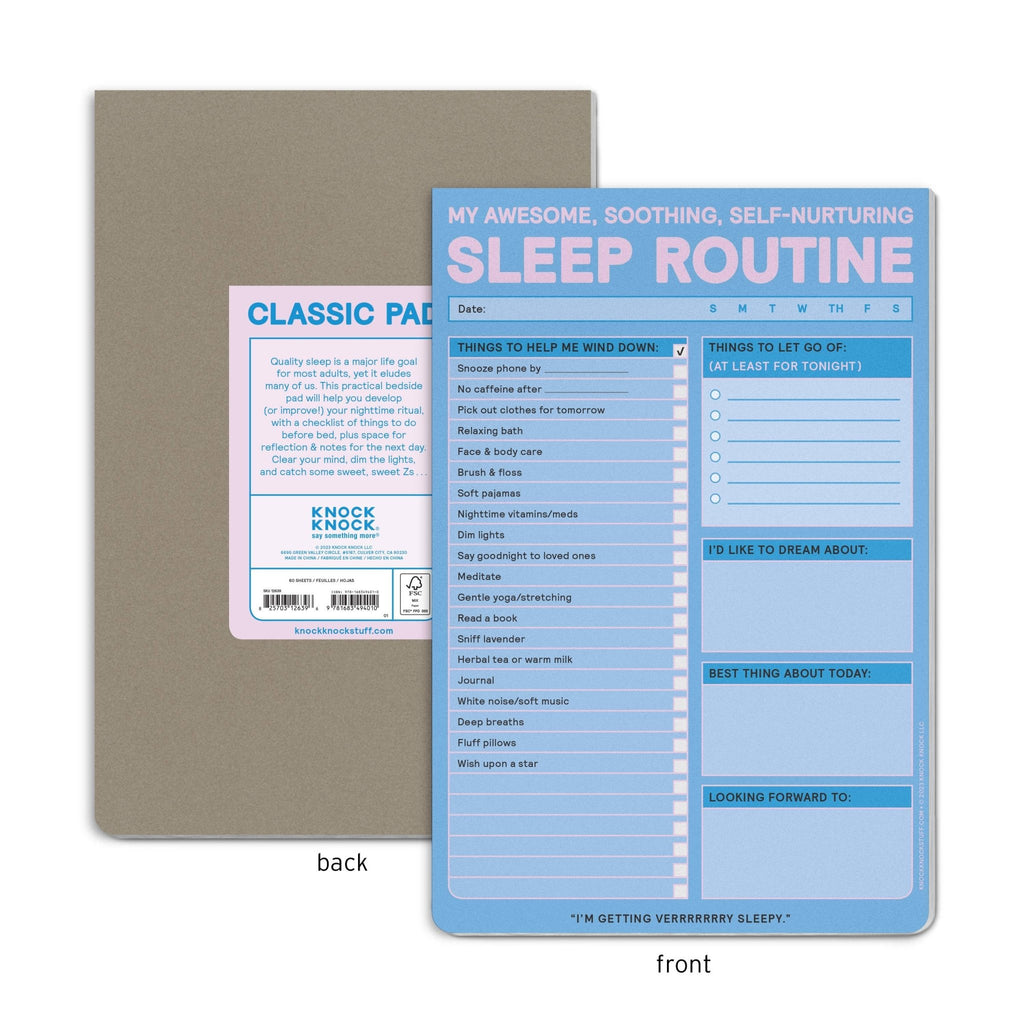 Sleep Routine - Self - Care Notepad - Spiffy - The Happiness Shop