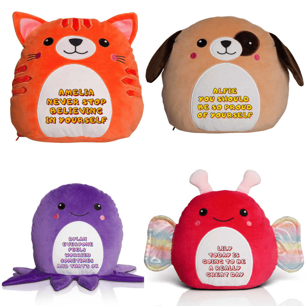 Squidgies - Cuddly Plush Toy Squishies with Uplifting Quotes - Spiffy - The Happiness Shop