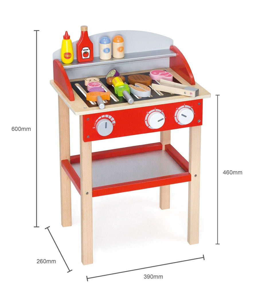 Standing BBQ with Accessories - Wooden Barbecue Role Play Set - Spiffy - The Happiness Shop