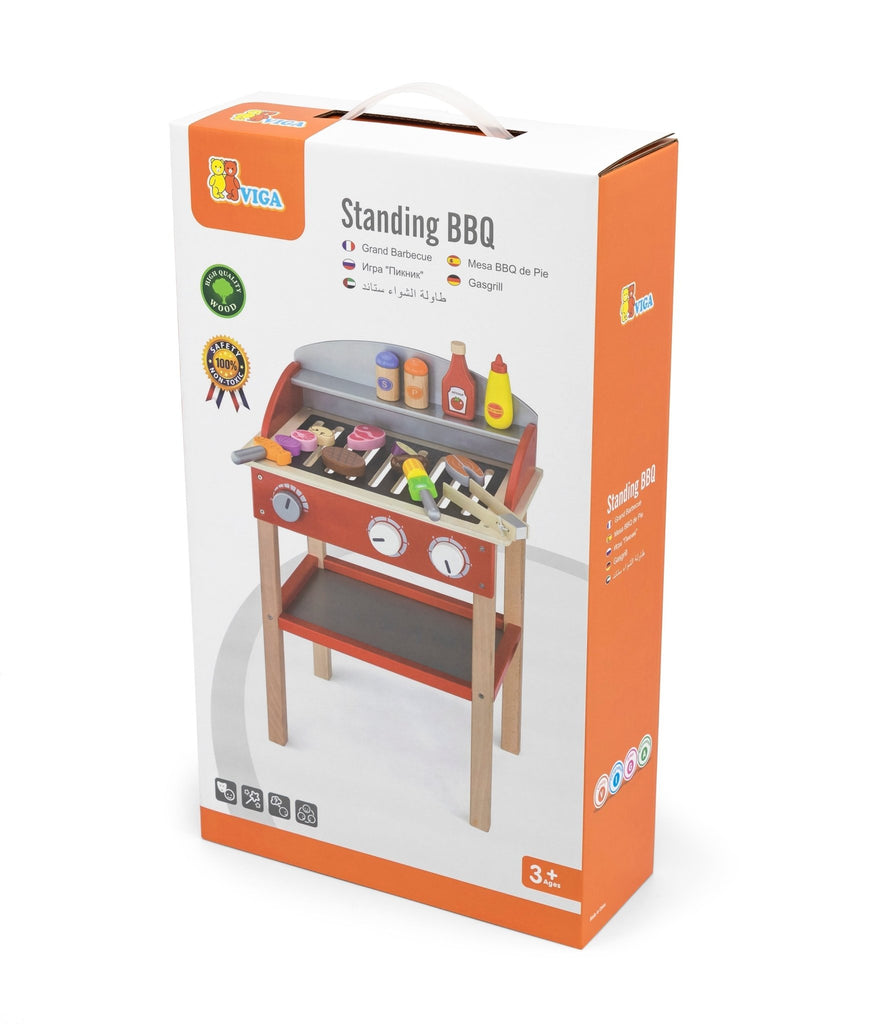 Standing BBQ with Accessories - Wooden Barbecue Role Play Set - Spiffy - The Happiness Shop