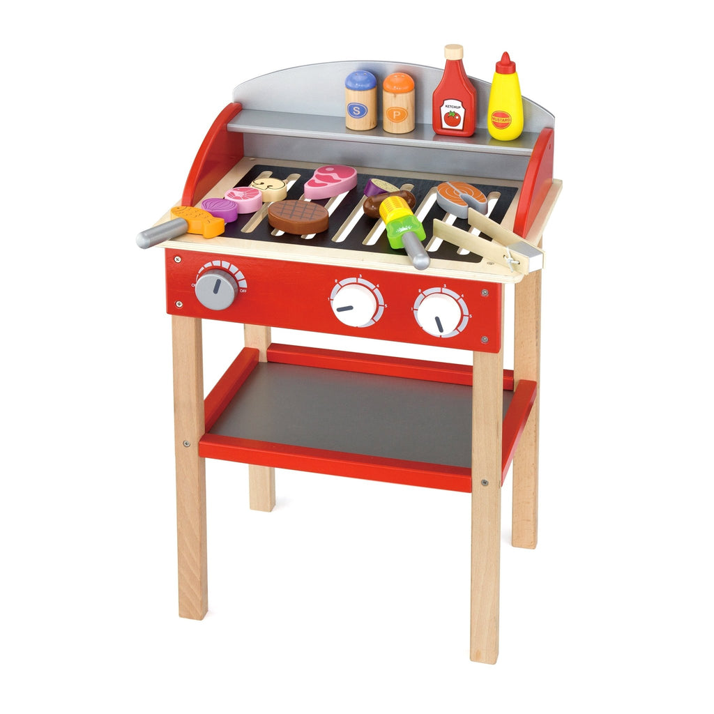 Standing BBQ with Accessories - Wooden Barbecue Role Play Set - Spiffy - The Happiness Shop