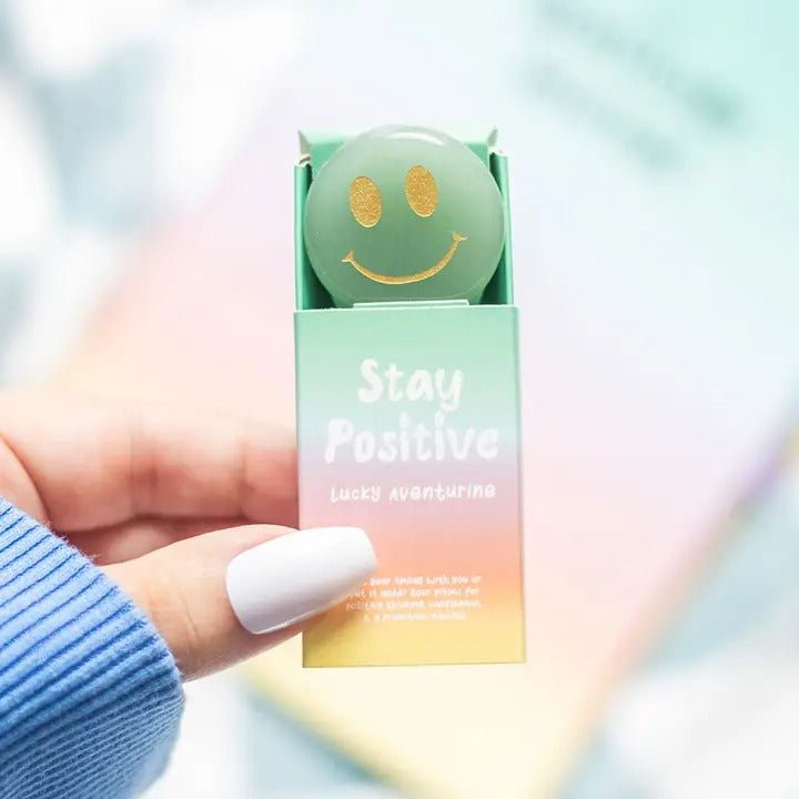Stay Positive Aventurine Happy Face Crystal - Spiffy - The Happiness Shop