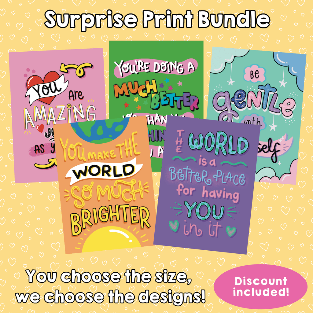 Surprise Print Bundle - You choose the size, we choose the designs! - Spiffy - The Happiness Shop