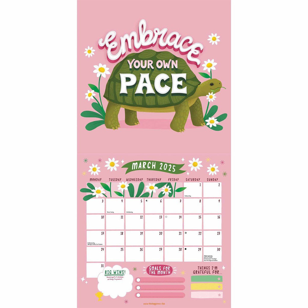 The Happiness Club Square Wall Calendar 2025 - Spiffy - The Happiness Shop