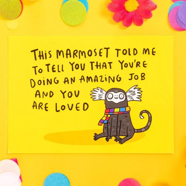 The Marmoset Motivational A6 Postcard - Spiffy - The Happiness Shop