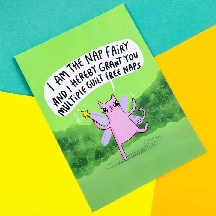 The Nap Fairy Cat A6 Postcard - Spiffy - The Happiness Shop