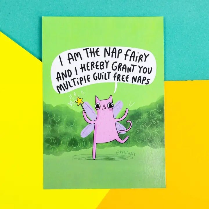 The Nap Fairy Cat A6 Postcard - Spiffy - The Happiness Shop