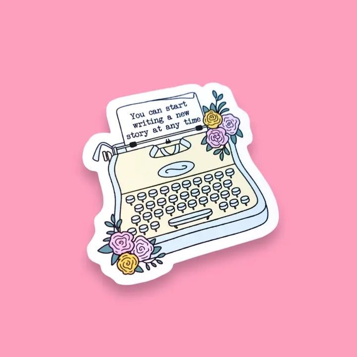 Typewriter Sticker - Start a New Story - Spiffy - The Happiness Shop