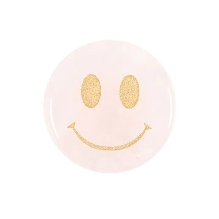 You Are Loved Rose Quartz Happy Face Crystal - Spiffy - The Happiness Shop