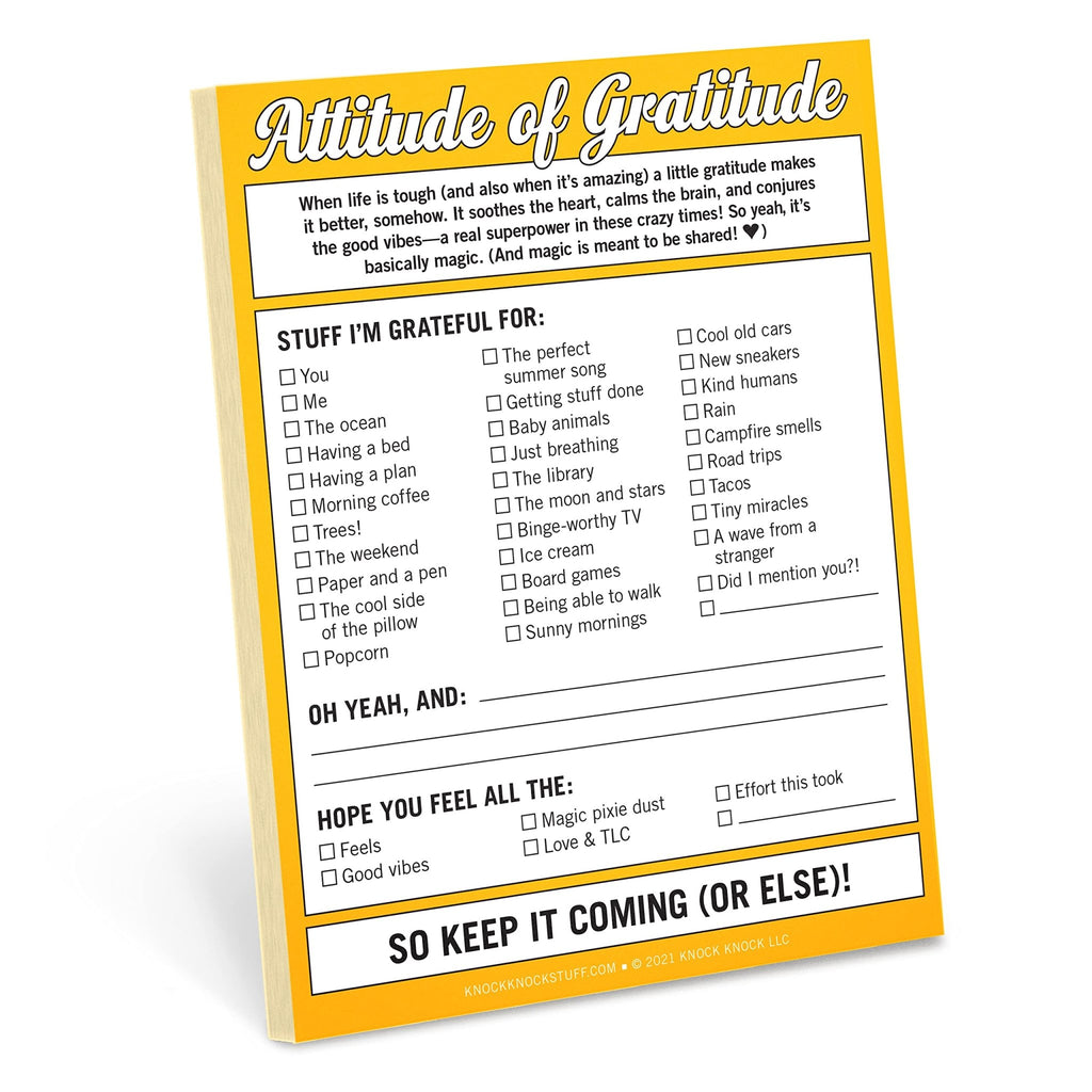 Attitude of Gratitude Nifty Note Pad - Spiffy - The Happiness Shop