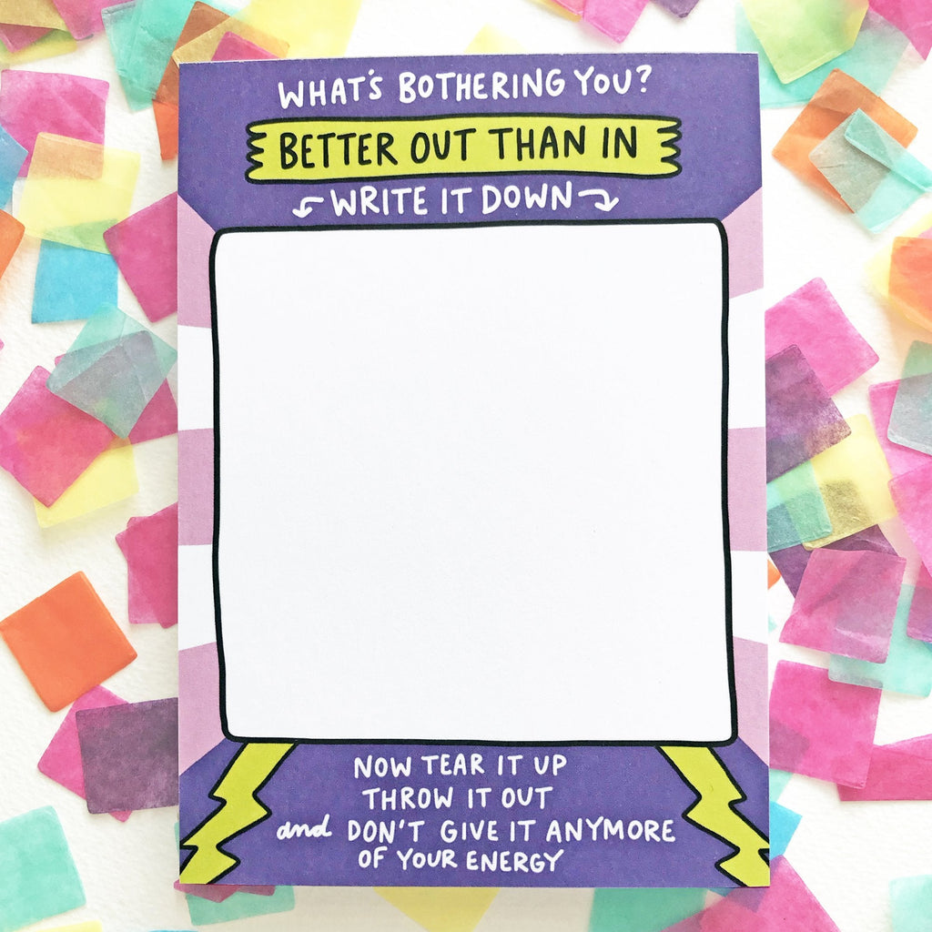 Better Out Than In Notepad by Angela Chick - Spiffy - The Happiness Shop