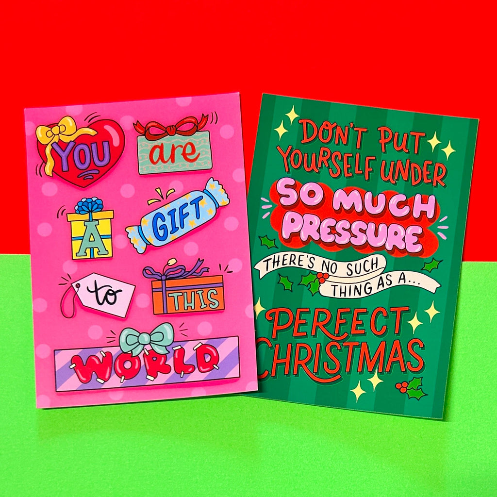 Christmas Self-Care Postcard Duo - Spiffy - The Happiness Shop