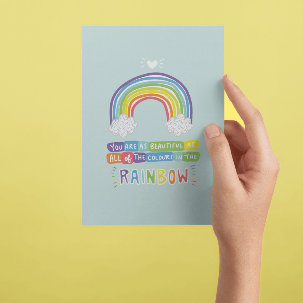 Colours In The Rainbow A6 Postcard by Angela Chick - Spiffy - The Happiness Shop