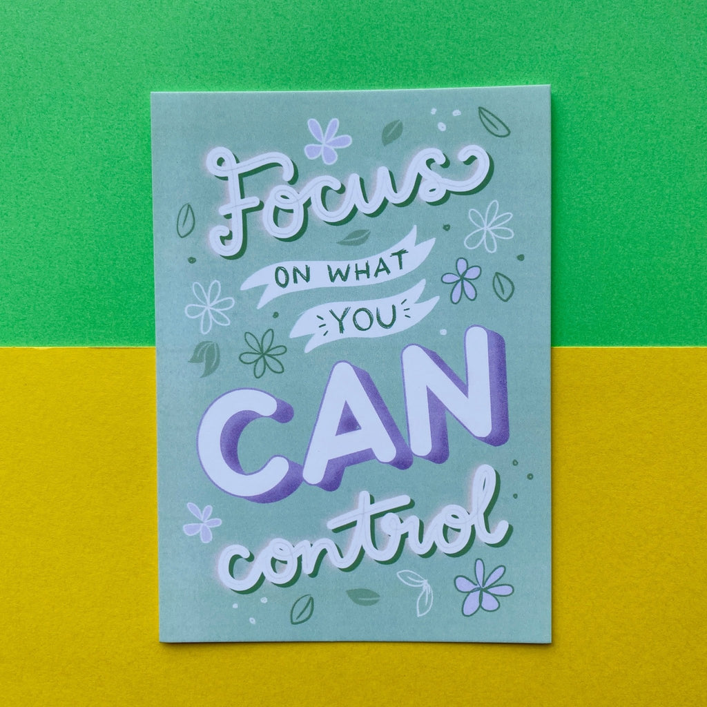 Focus On What You Can Control A6 Postcard - Spiffy - The Happiness Shop