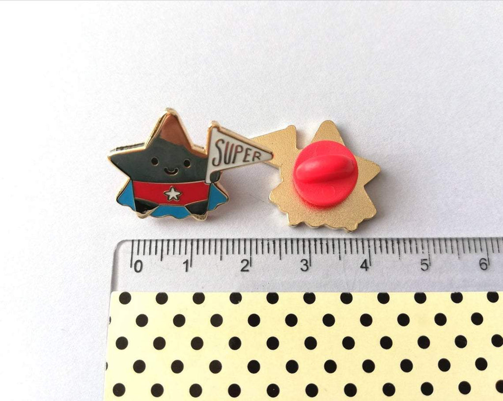 Gold Star for a Super Star Enamel Pin - Spiffy - The Happiness Shop