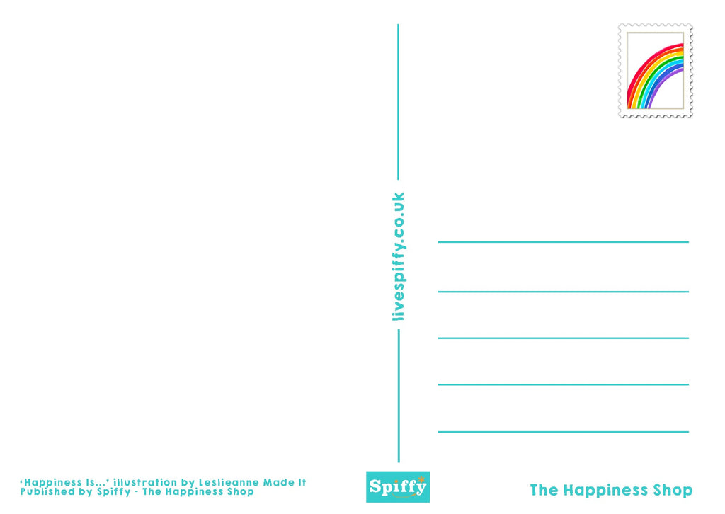 Happiness Is A6 Postcard by Leslieanne Made It - Spiffy - The Happiness Shop