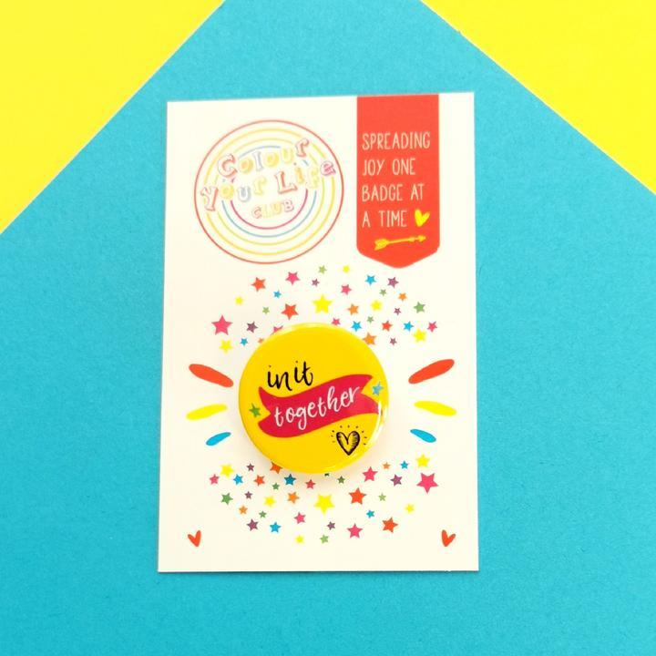 In It Together Yellow Button Badge - Spiffy - The Happiness Shop